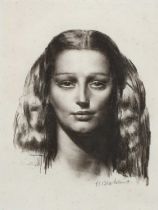 Φ Gerald Leslie Brockhurst RA (1890-1978) Head of a Girl (Dorette) Signed G L Brockhurst (in