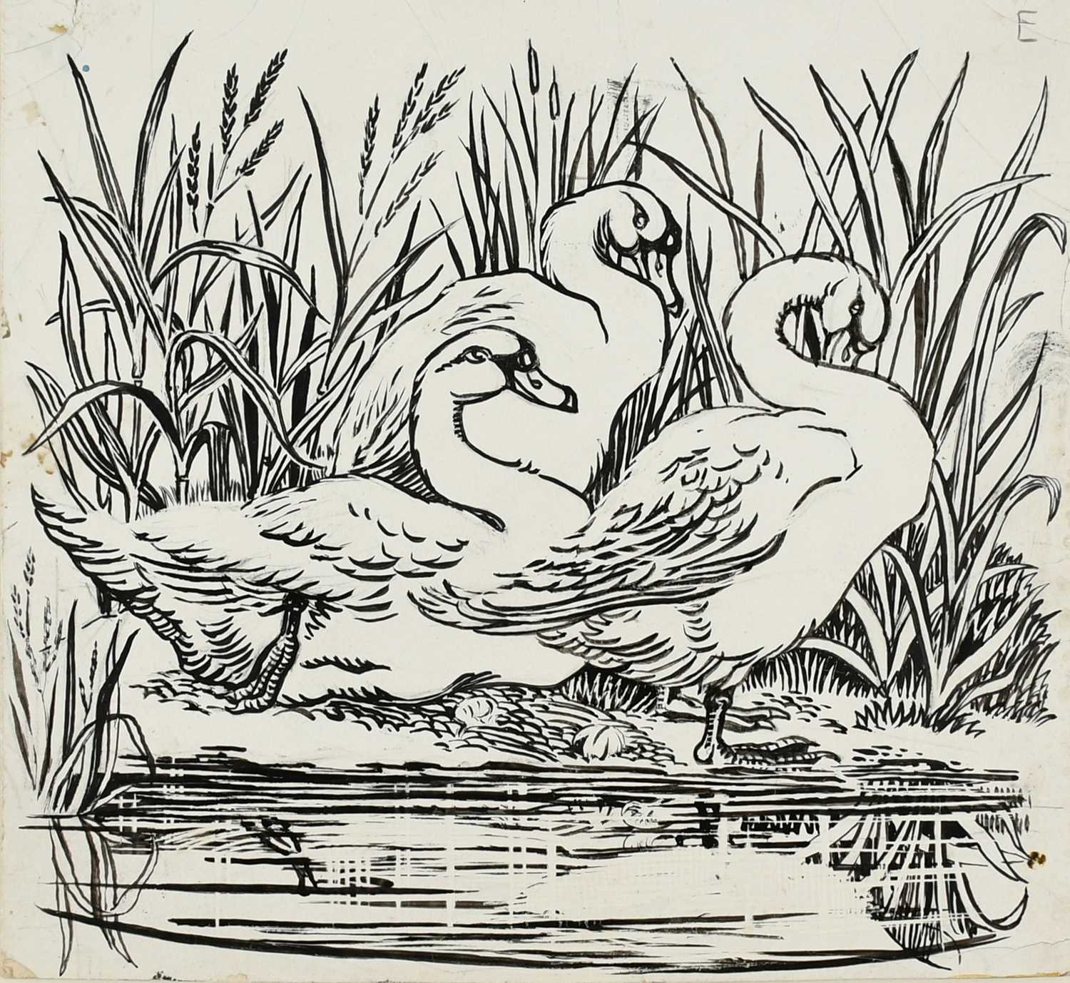 Φ Elsie Kathleen Simpson Powell (1895-1975) Out of the Rain; Swans; Chickens feeding; Cows resting - Image 11 of 40