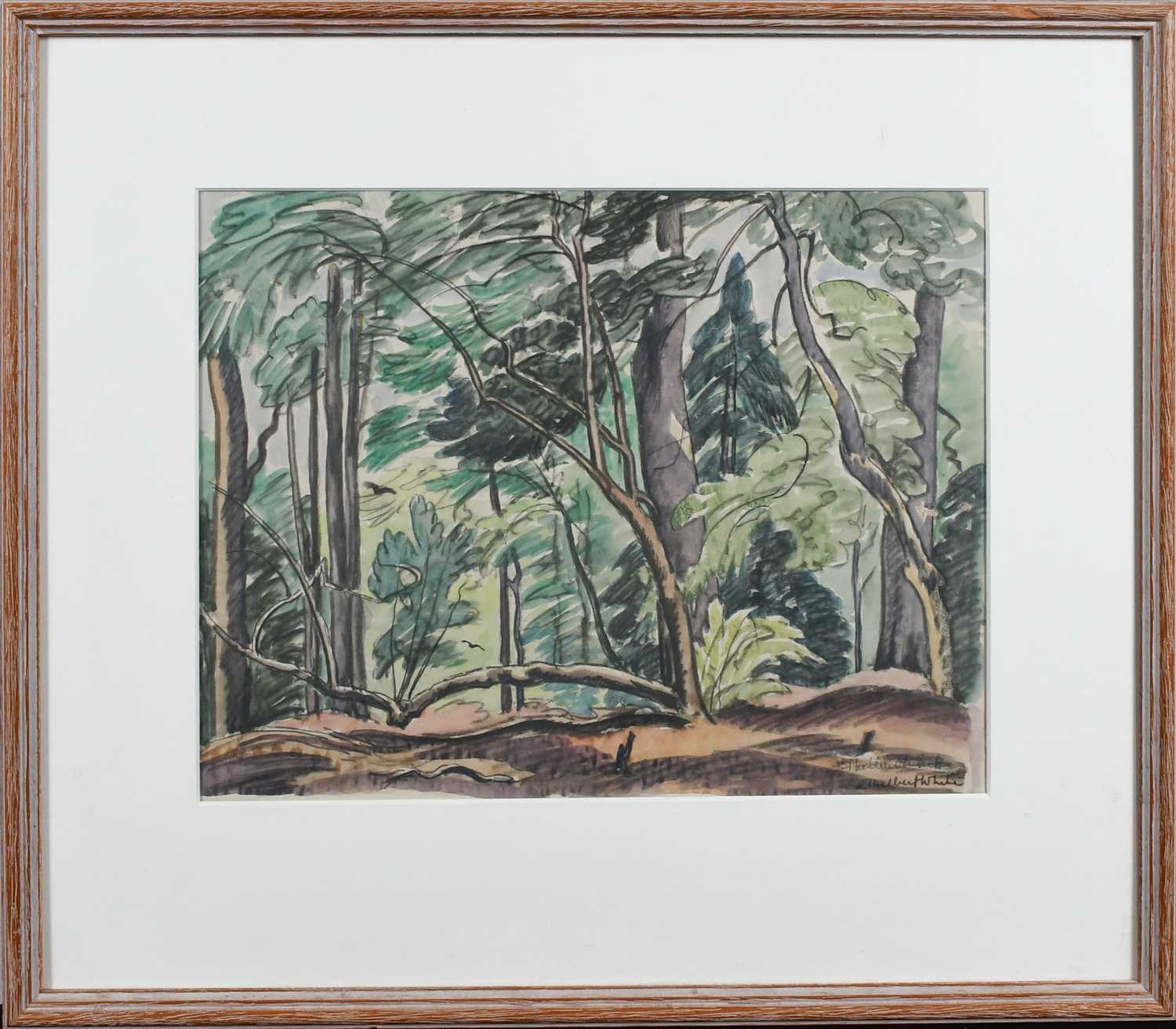 Φ Ethelbert White NEAC, RWS (1891-1972) Wooded landscape Signed twice Ethelbert White (lower - Image 2 of 4