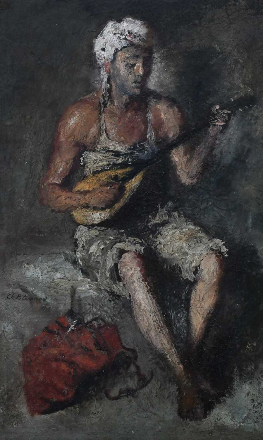 Φ Haralambos Potamianos (Greek 1909-1958) The mandolin player Signed and dated CH Potamianos/1946 (