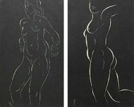 Eric Gill ARA (1882-1940) Female Nude, Reclining (P943); Female Nude, Standing (P949) Two, both wood