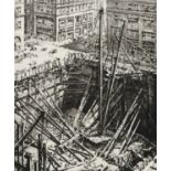 Sir Muirhead Bone NEAC, RE (Scottish 1876-1953) Manhattan Excavation Signed and titled Muirhead Bone