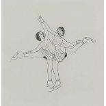 Eric Gill ARA (1882-1940) The Skaters (P368) Copper engraving, 2nd state, published by Douglas
