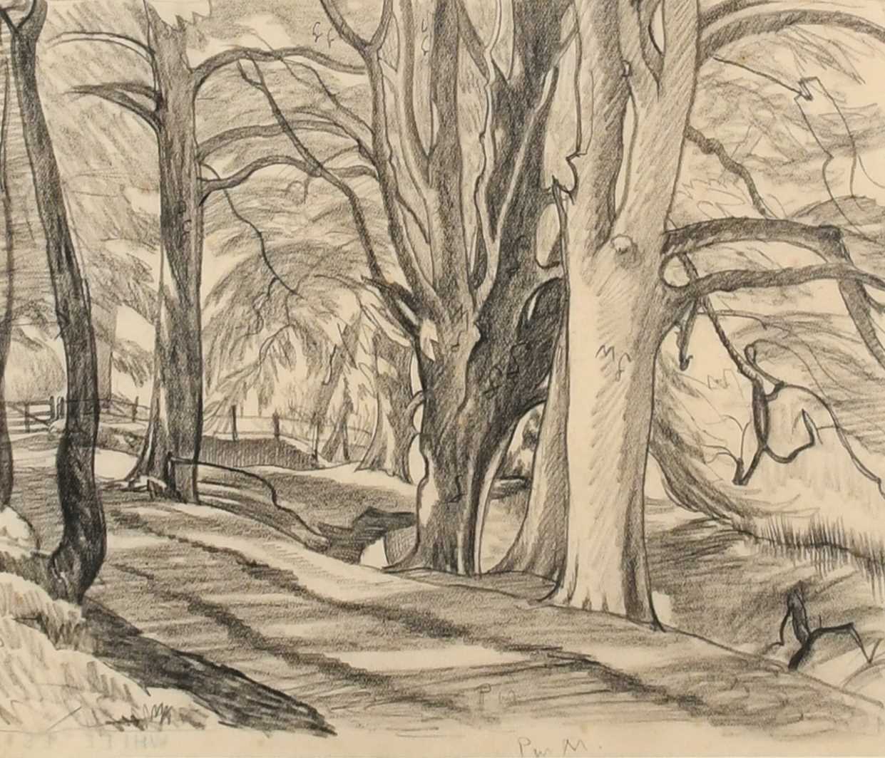 Φ Ethelbert White NEAC, RWS (1891-1972) Path through the woods Inscribed with colour notes