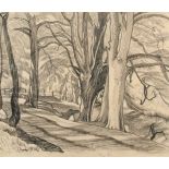 Φ Ethelbert White NEAC, RWS (1891-1972) Path through the woods Inscribed with colour notes