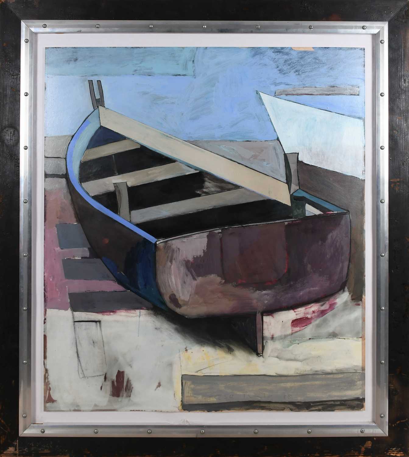 Φ Fraser Taylor (b.1960) Blue rowing boat Signed and dated Fraser Taylor 88 (lower centre) Oil on - Image 2 of 4