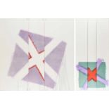 Φ Richard Smith (1931-2016) Two of a Kind IVa (red x on lavender at angle); Two of a Kind IIIa (