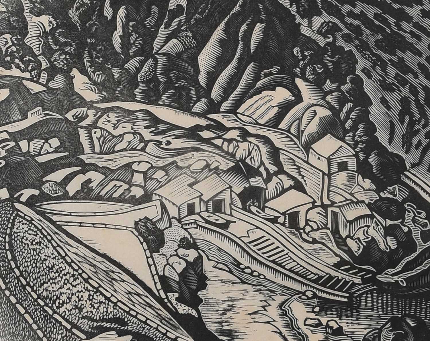 Φ Ethelbert White NEAC, RWS (1891-1972) A Fishing Port, Majorca Wood engraving 14.5 x 18.2cm (image)