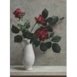 Φ John Bulloch Souter (Scottish 1890-1972) Still life with roses in a white jug Signed J B Souter (