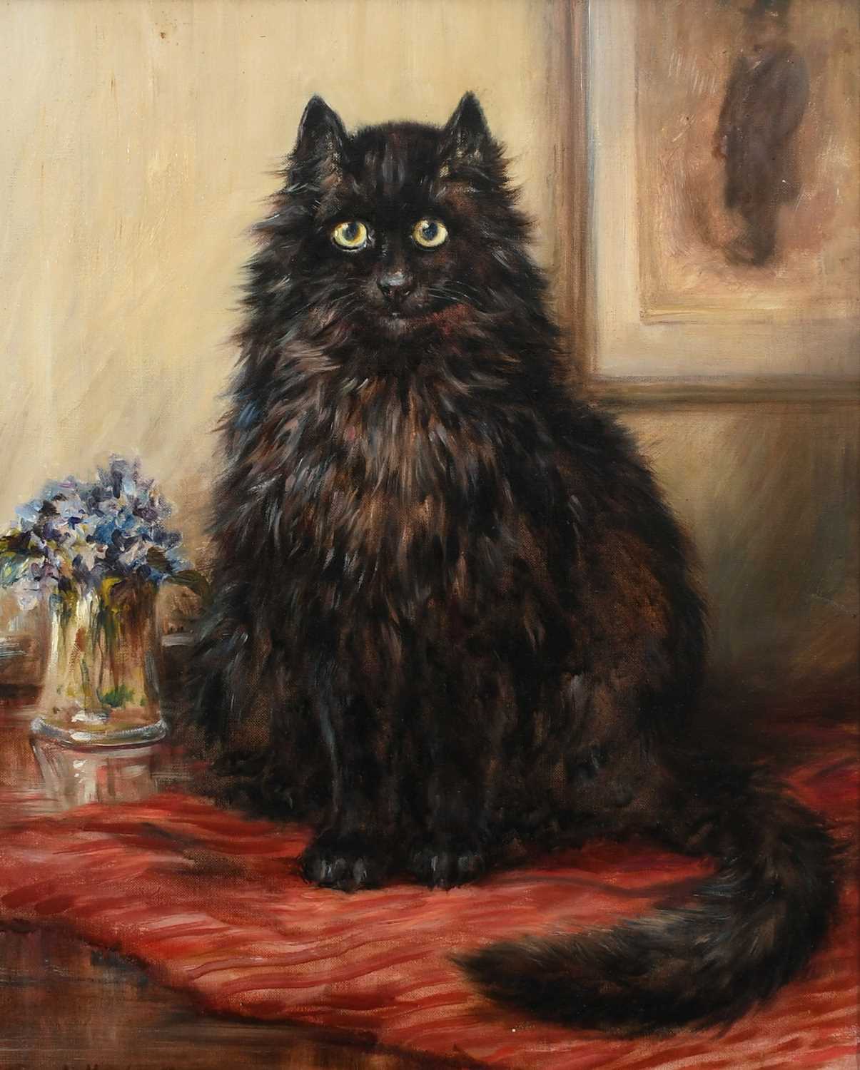 Robert Morley (1857-1941) Black Cat Signed Robert Morley (lower left) Oil on canvas 50.8 x 40.6cm