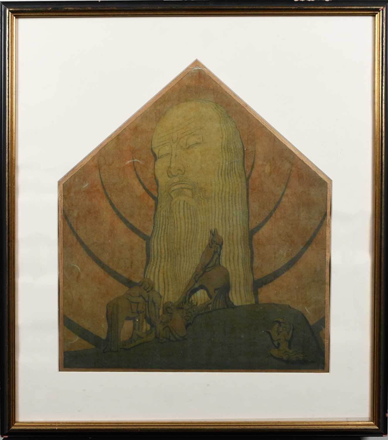 Φ Hector Whistler (1905-1978) A biblical scene, possibly a stage design Pencil and watercolour, with - Image 3 of 5