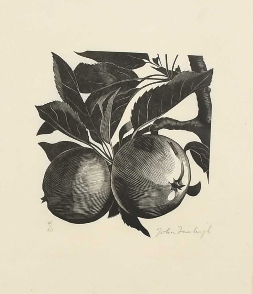 Φ John Farleigh (1900-1965) Red Moss Rose; Peaches on a branch; I was inspired to write Three, - Image 8 of 11