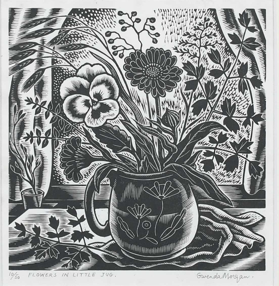 Φ Gwenda Morgan (1908–1991) Flowers in a Little Jug Signed, numbered and inscribed 10/50 FLOWERS - Image 2 of 5