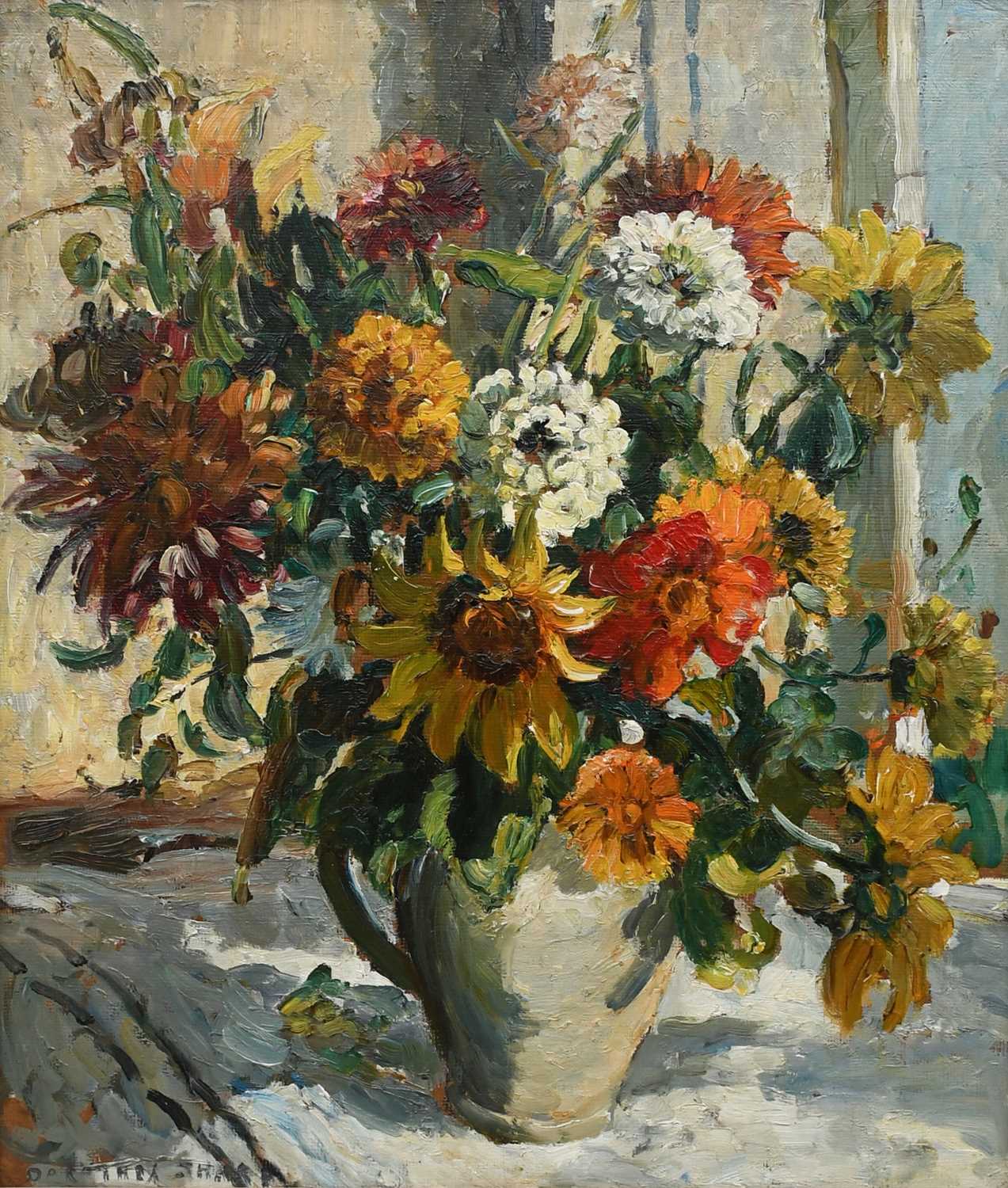 Φ Dorothea Sharp ROI, RBA (1874-1955) Still life with flowers in a jug Signed DOROTHEA SHARP (