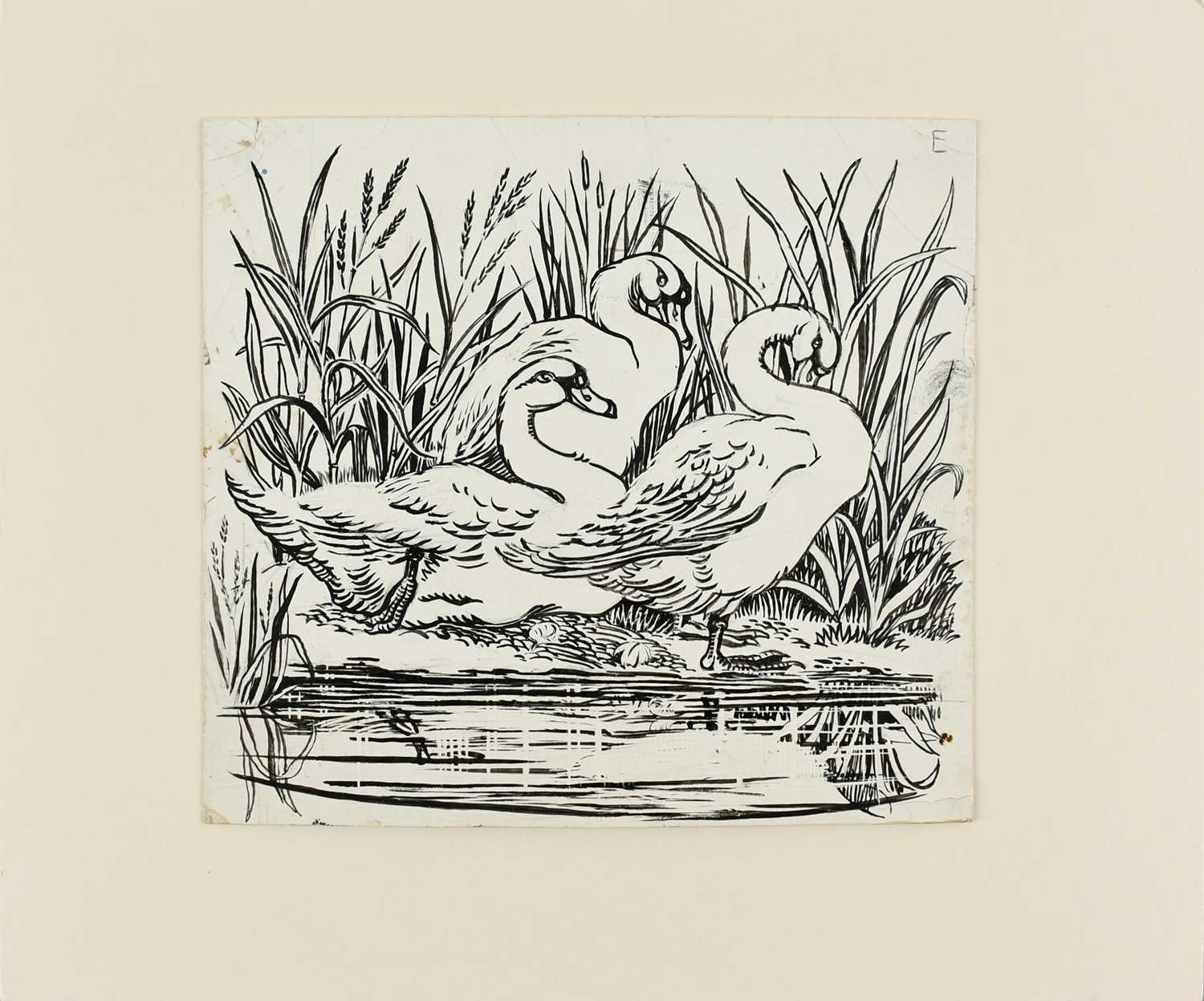 Φ Elsie Kathleen Simpson Powell (1895-1975) Out of the Rain; Swans; Chickens feeding; Cows resting - Image 12 of 40