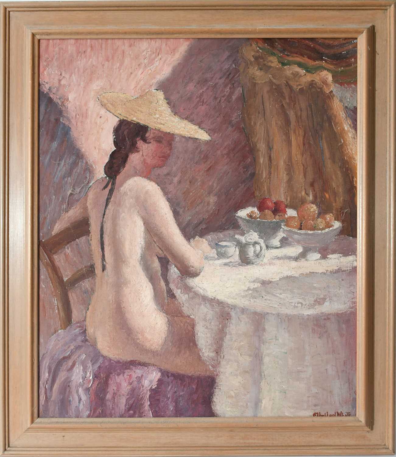 Φ Ethelbert White NEAC, RWS (1891-1972) Betty at the table, Spain Signed Ethelbert White (lower - Bild 2 aus 4