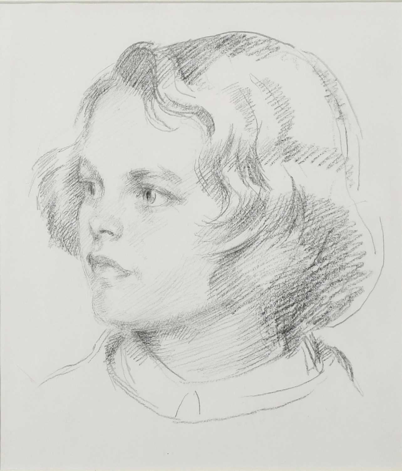 Φ Henry Lamb RA (1883-1960) Study of a young girl Pencil 24.8 x 21.6cm Provenance: Abbott and