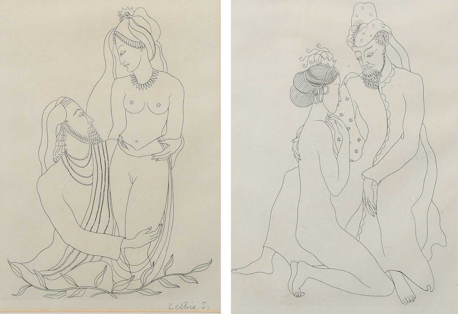 Φ Lettice Sandford (1902-1993) A man kneeling before a woman; A woman kneeling before a man Two,