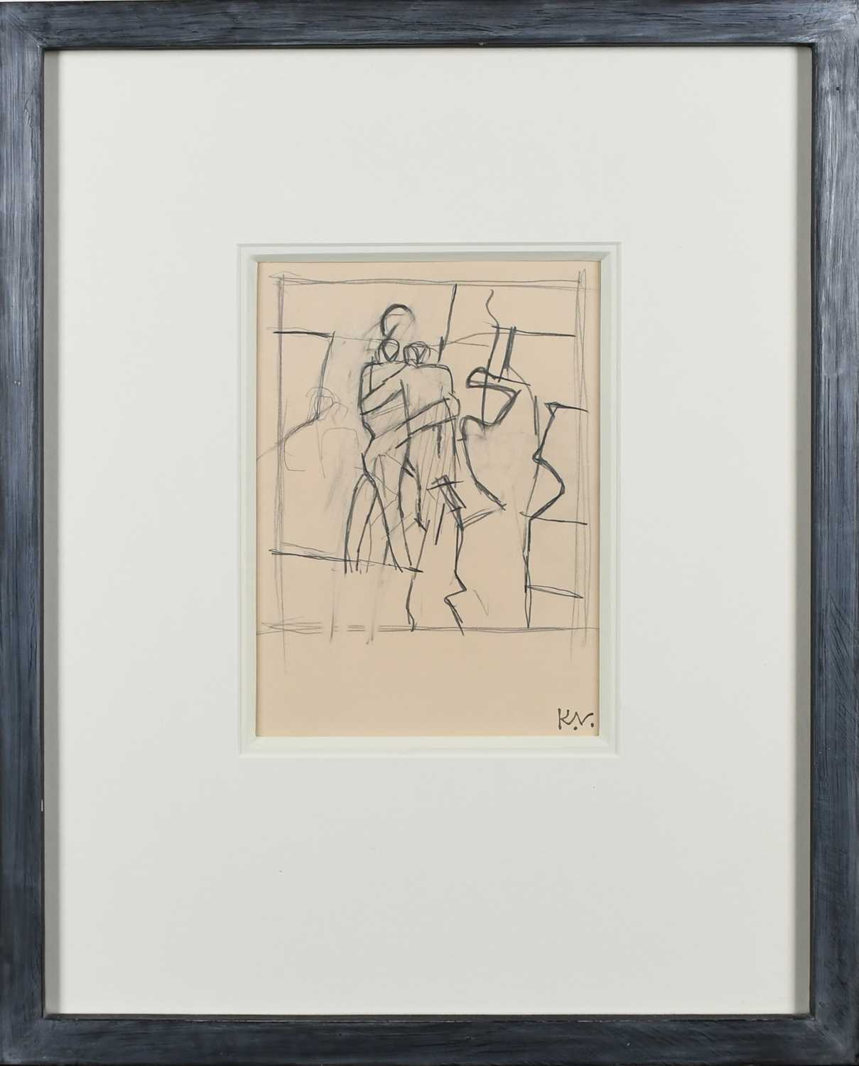 Φ Keith Vaughan (1912-1977) Two figures With studio stamp (lower right) Pencil 22.4 x 16.1cm - Image 2 of 4