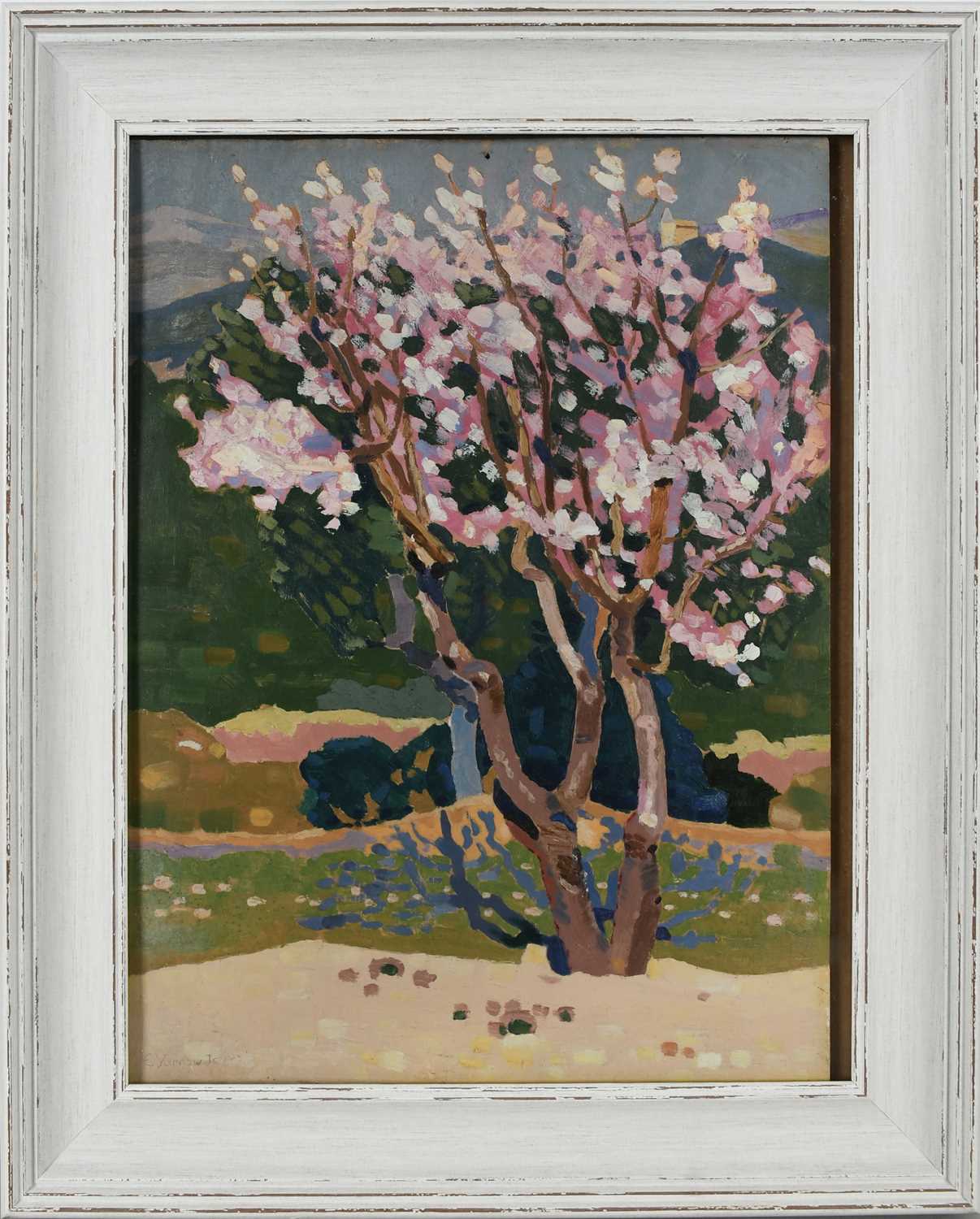 Ernest Yarrow-Jones (1872-1951) A tree in blossom Signed E Yarrow Jones (lower left) Oil on board - Image 2 of 4