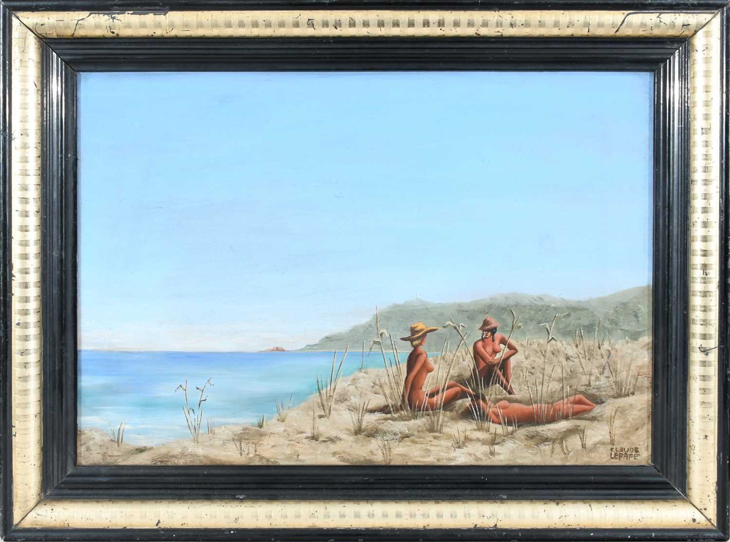 Φ Claude Lepape (French 1913-1994) Figures on a beach Signed CLAUDE/LEPAPE (lower right) Oil on - Image 2 of 4