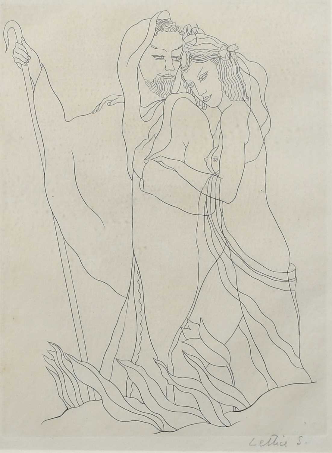 Φ Lettice Sandford (1902-1993) A couple embracing; Female nude seen from behind Two, both signed - Image 2 of 8