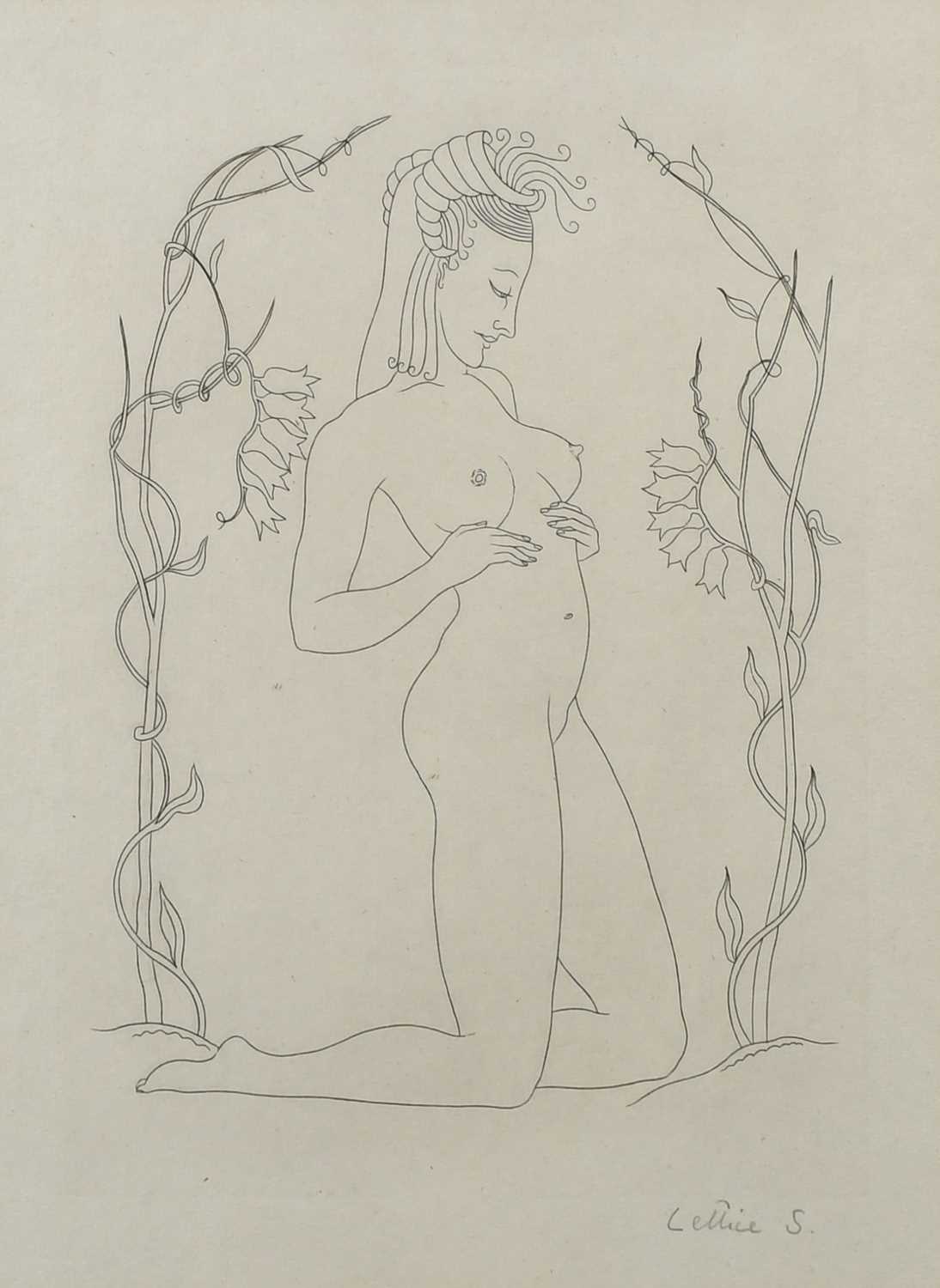 Φ Lettice Sandford (1902-1993) Female nude; Nude couple Two, both signed Lettice S (in pencil to - Image 2 of 8