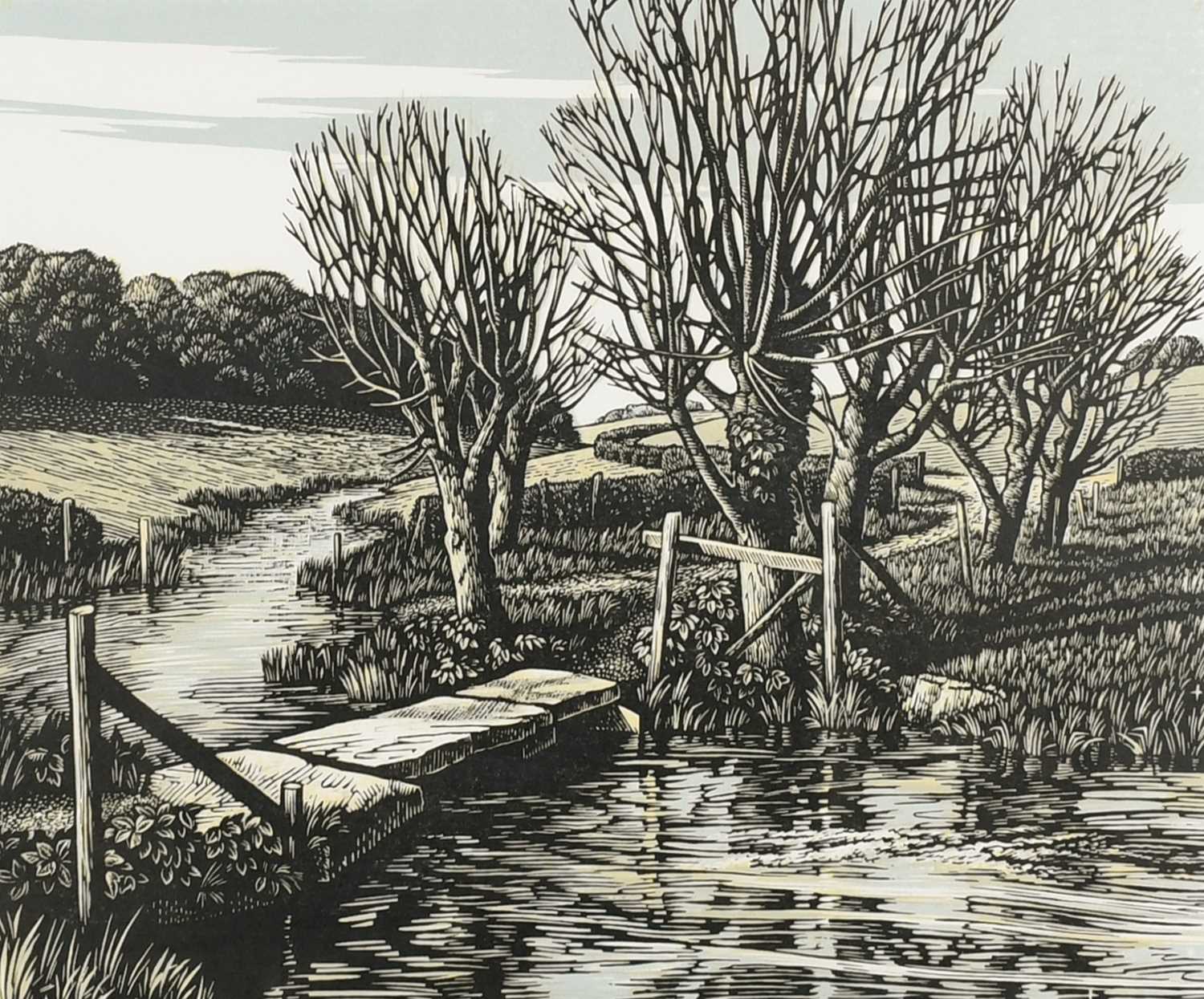 Φ Howard Phipps (b.1954) The River Ebble at Fifield Bavant Signed, numbered and inscribed 25/75 'The