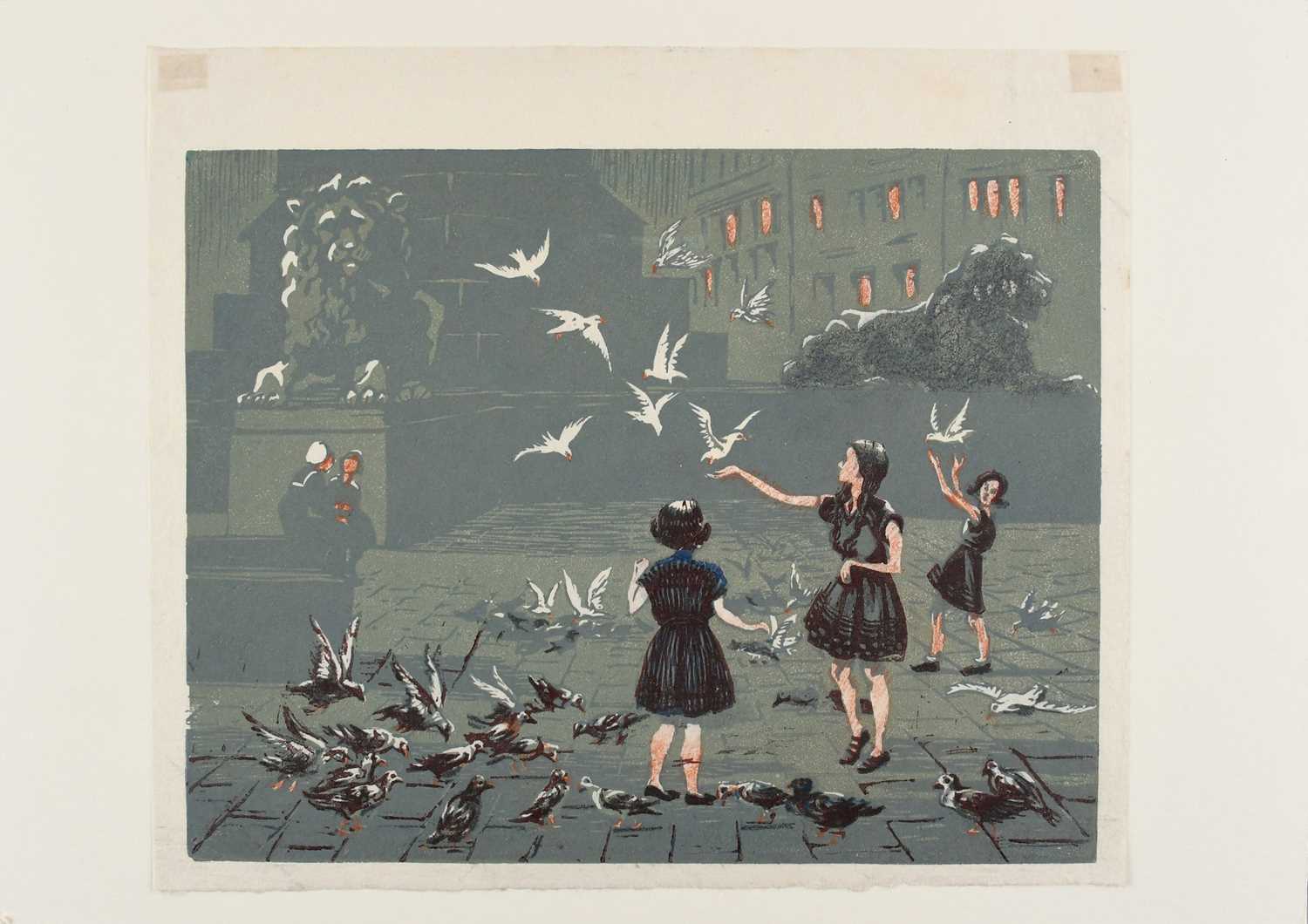 Φ Elsie Kathleen Simpson Powell (1895-1975) Out of the Rain; Swans; Chickens feeding; Cows resting - Image 21 of 40