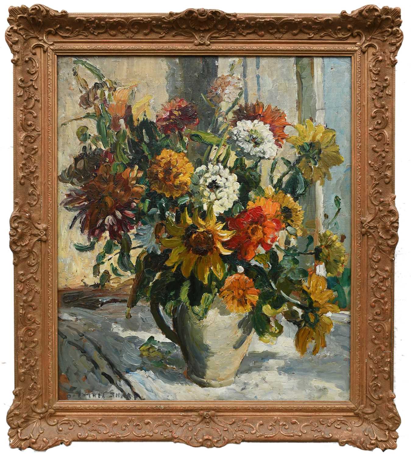 Φ Dorothea Sharp ROI, RBA (1874-1955) Still life with flowers in a jug Signed DOROTHEA SHARP ( - Image 2 of 4