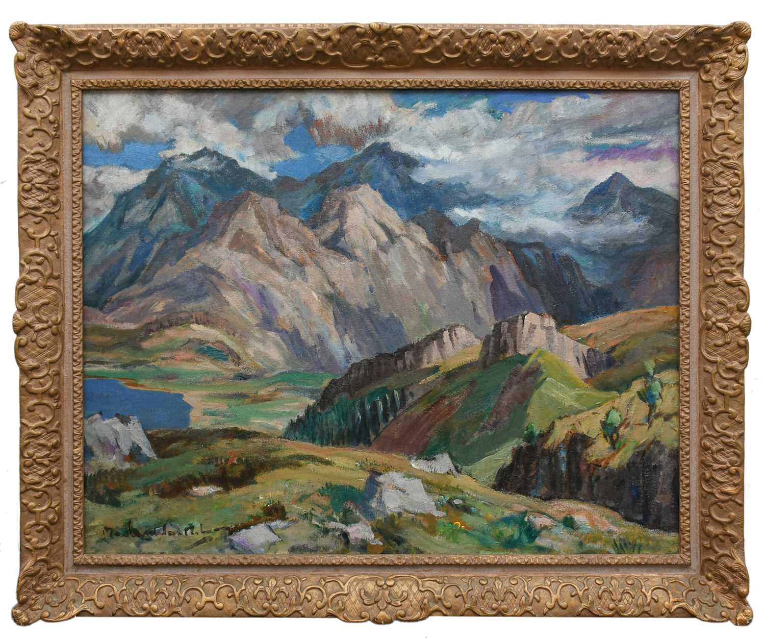 Φ John Maclauchlan Milne RSA (Scottish 1885-1957) The Five Sisters of Kintail Signed Maclauchlan - Image 2 of 4