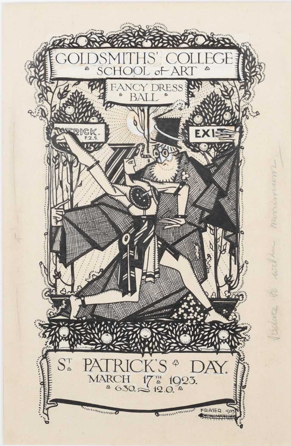 Φ Eric Fraser FSIA (1902-1983) Design for Goldsmiths' College St Patrick's Day Ball ticket, 17 March - Image 2 of 8