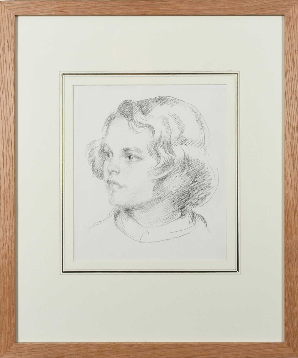 Φ Henry Lamb RA (1883-1960) Study of a young girl Pencil 24.8 x 21.6cm Provenance: Abbott and - Bild 2 aus 4