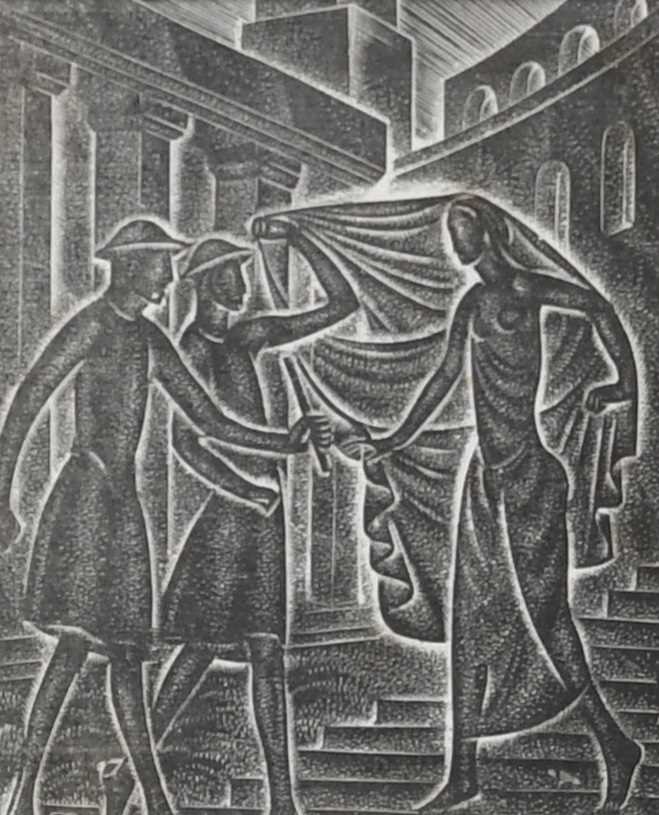 Eric Gill ARA (1882-1940) Invenerunt Me Custodes (P665) Wood engraving, from Canticum Canticorum,