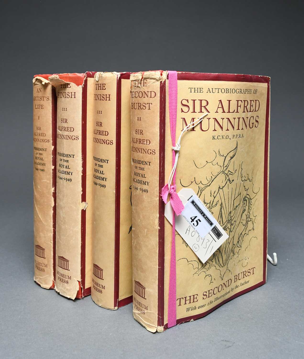 Sir Alfred James Munnings, PRA (1878-1959) The Autobiography, three volumes comprising An Artist's - Image 2 of 5