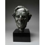 Φ Jonah Jones (1919-2004) Portrait bust of Bertrand Russell (1872-1970) Bronze on a wooden base 30 x