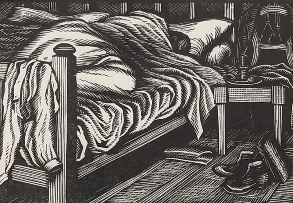 Φ Gwen Raverat (1885-1957) Farmer in Bed Signed, inscribed and numbered 9 Farmer in bed G Raverat (