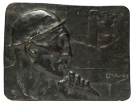 Constantin Meunier (Belgian 1831-1905) The miner Signed CMeunier (lower right) Bronze 17.8 x 23 x