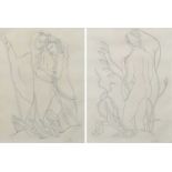 Φ Lettice Sandford (1902-1993) A couple embracing; Female nude seen from behind Two, both signed