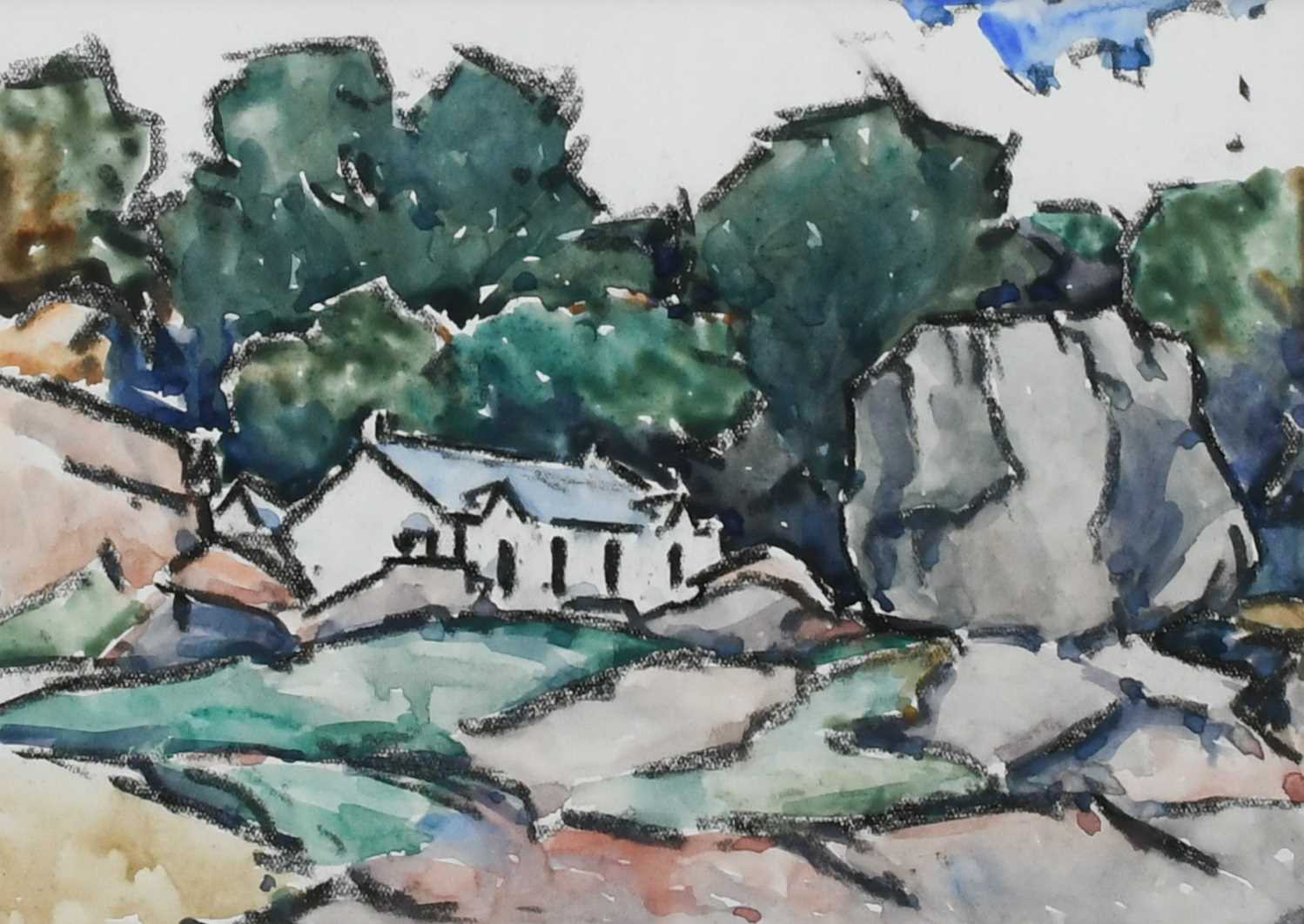 Ernest Archibald Taylor (Scottish 1874-1951) Landscape with a church; A house in a rocky landscape - Image 5 of 8
