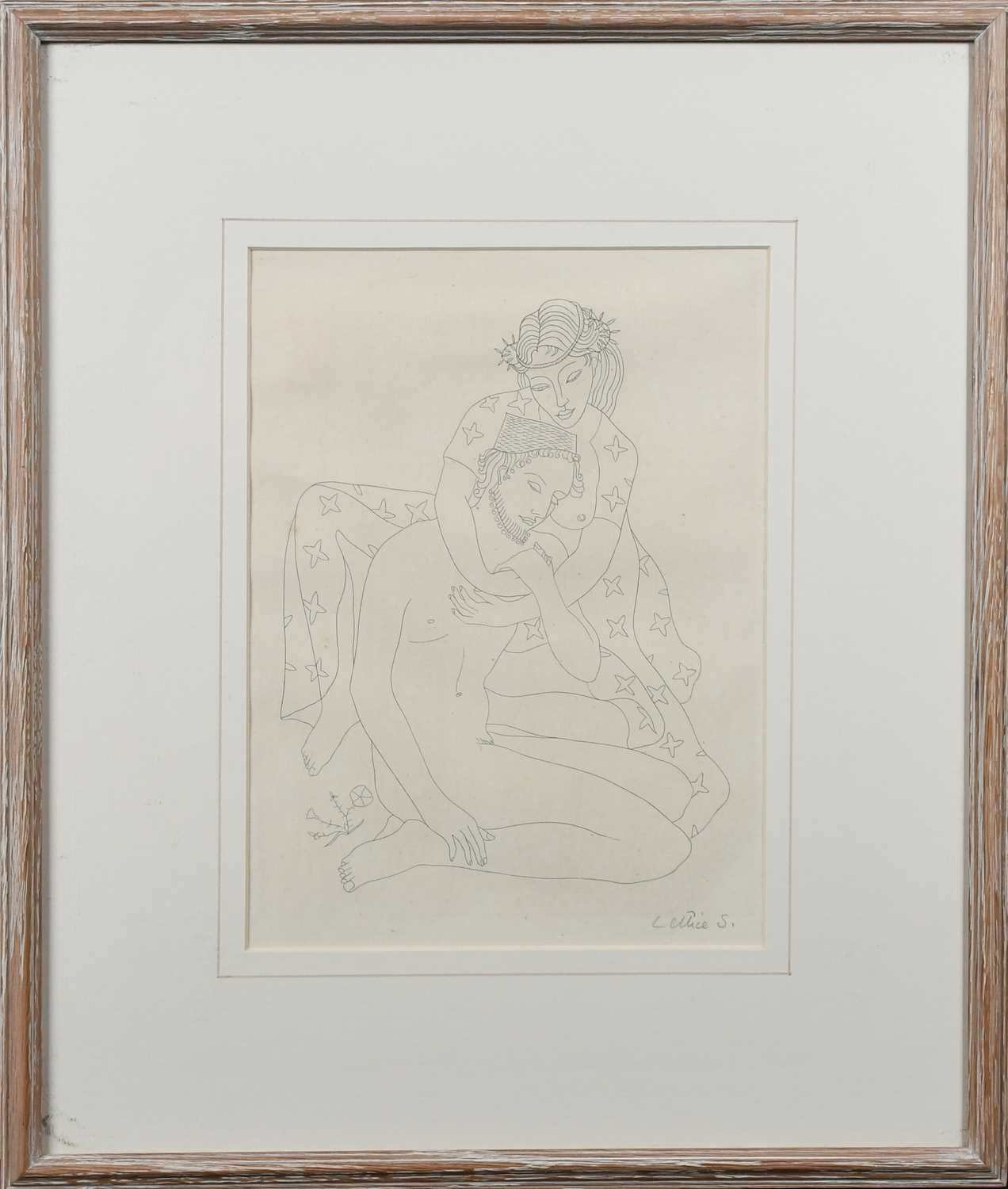 Φ Lettice Sandford (1902-1993) A couple embracing; Three female nudes Two, both signed Lettice S (in - Image 3 of 8