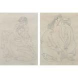 Φ Lettice Sandford (1902-1993) A couple embracing; Three female nudes Two, both signed Lettice S (in