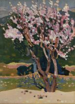 Ernest Yarrow-Jones (1872-1951) A tree in blossom Signed E Yarrow Jones (lower left) Oil on board