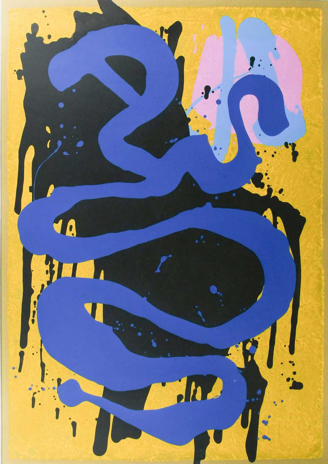 Φ John Hoyland RA (1934-2011) Blue Snake Signed, dated, numbered and inscribed 42/90 Blue Snake John