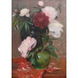 Pierre Auguste Bellet (French 1865-1924) Still life with peonies in two vases Signed P. Bellet (