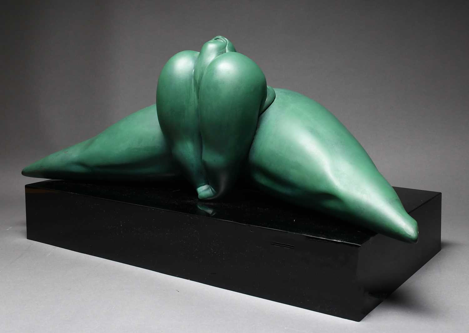 Φ Christian Peschke (1946 - 2017) Die Grosse Grätsche (The Big Straddle) Painted bronze, on a