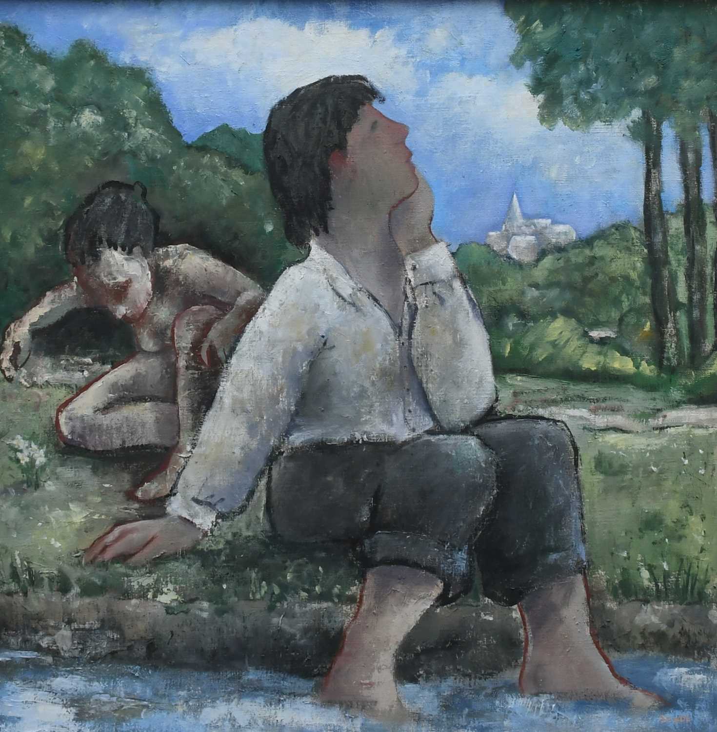 Φ Michael Scott (Scottish 1946-2006) Echo and Narcissus Signed Scott (lower right) and further