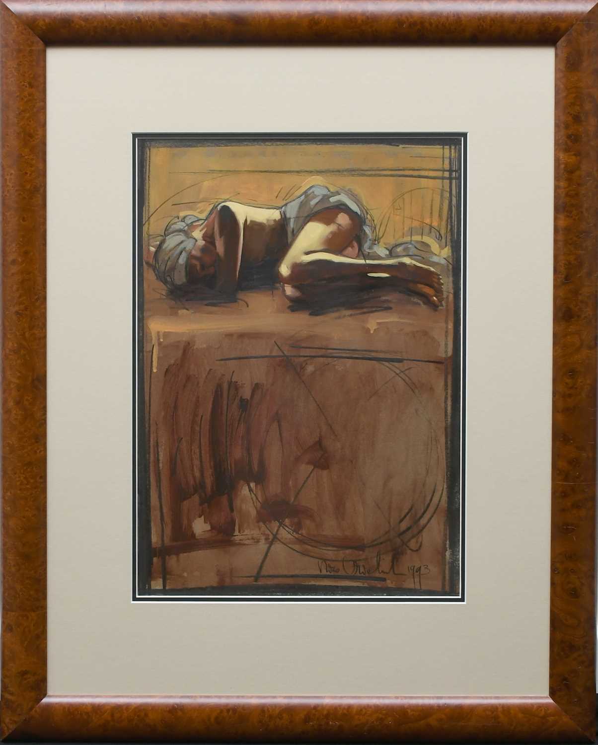 Φ Nico Vrielink (Dutch b.1958) Jeane Asleep Signed and dated Nico Vrielink 1993 (lower right) - Image 2 of 4