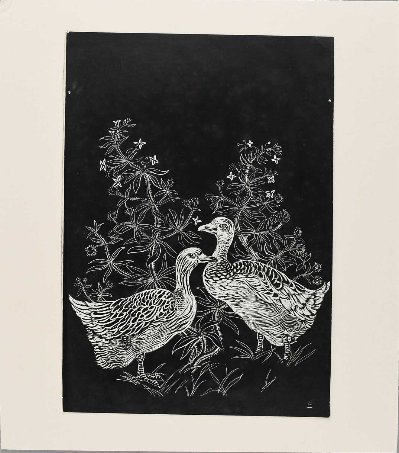 Φ Elsie Kathleen Simpson Powell (1895-1975) Out of the Rain; Swans; Chickens feeding; Cows resting - Image 36 of 40