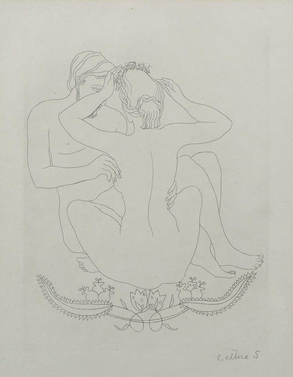 Φ Lettice Sandford (1902-1993) Female nude; Nude couple Two, both signed Lettice S (in pencil to - Image 5 of 8